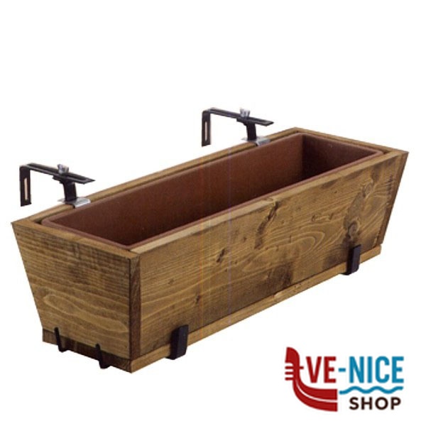 PORTAVASO BALCONE REG VASO LEGNO 55x22 BUZZI FLR55 PORTAVASI F - immagine 4