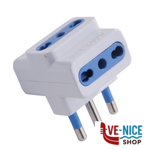 ADATTATORE TRIPLO 16A+T BIANCO SYNTESY 00354 SL1026 SPINE E ADATTATORI ELETTRICI F - immagine 3