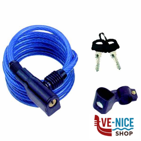 LUCCHETTO CICLI cm 150 SPIRALE QLTY 02366 AZ571 CATENE E LUCCHETTI ANTIFURTO S - immagine 3