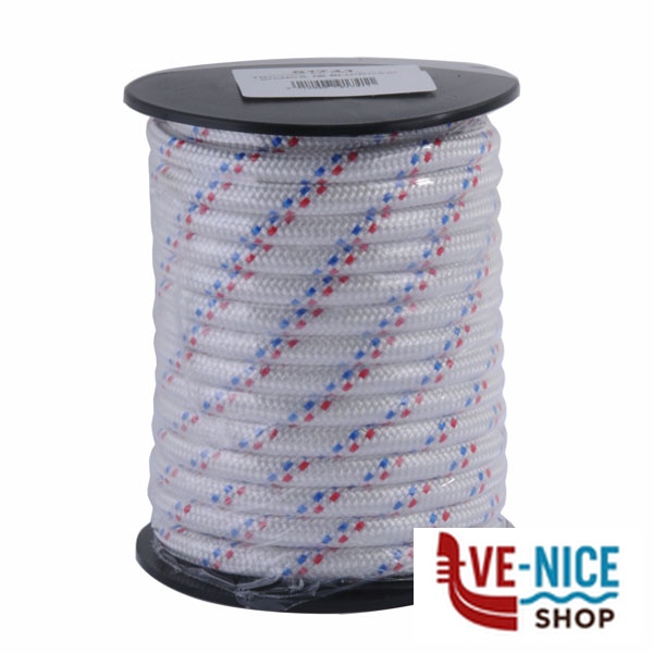 TRECCIA PP mm 6 m 25 BIANCA FILI BLU/ROSSI OCTK2686 CORDE TRECCIATE E ACCESSORI F - immagine 4