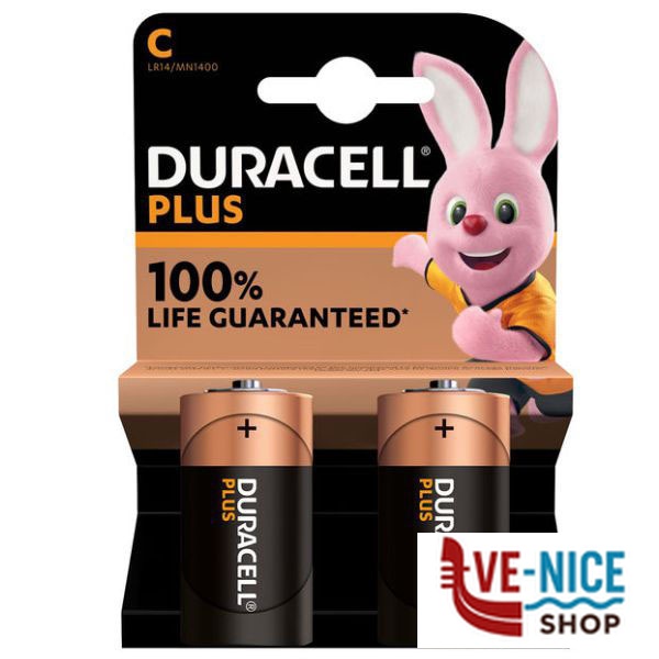 PILA PLUS 1/2 TORCIA Pz 2 MN1400 DURACELL DUR1400 PILE F - immagine 2
