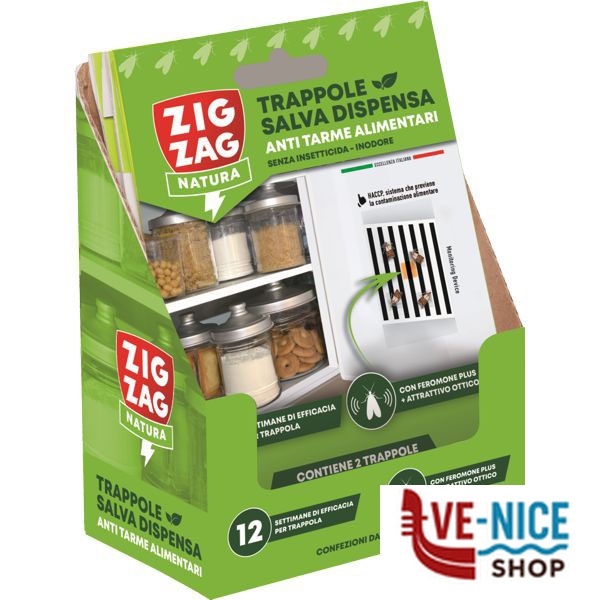 ANTITARME ALIMENTARI Pz 2 ZIG-ZAG 601 TRAPPOLE INSETTI C - immagine 3
