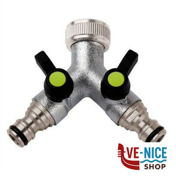 PRESA 2 RUBINETTI 3/4F + INNESTI OTT 465B AQUATECH 465B RACCORDI GIARDINAGGIO F - immagine 2