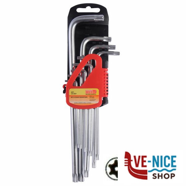 CHIAVI TORX T10/T50 Pz 9 C/FORO LUNGHE HIT 101307 CHIAVI BRUGOLA-TORX F - immagine 4