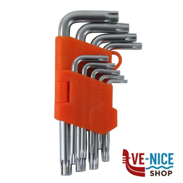 CHIAVI TORX T10/50 Pz 9 C/FORO CV CORTE ALTE 01976 CHIAVI BRUGOLA-TORX F - immagine 2