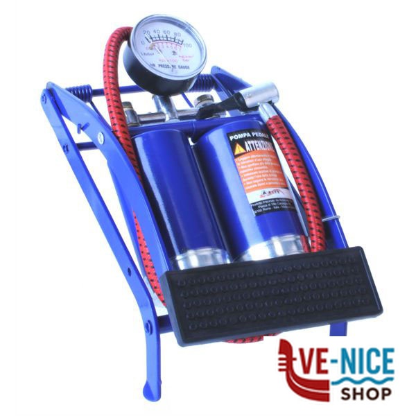 POMPA PEDALE ACCIAIO DOPPIA ALTE 03582 SF8703E POMPE CICLI F - immagine 2