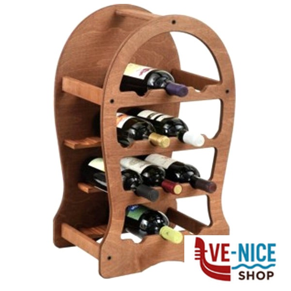 CANTINETTA LEGNO 23 POSTI NOCE 49x26,5 h 76 613 PORTABOTTIGLIE CANTINA C - immagine 3