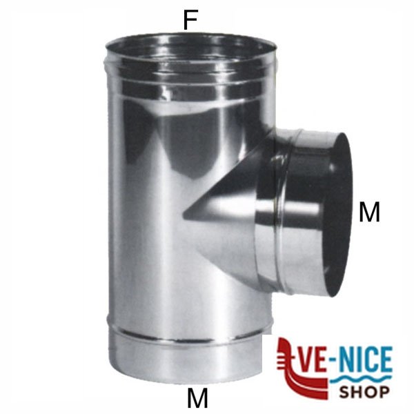 GOMITO T INOX 13 LATERALE M MARAL PSRT08 TUBI INOX F - immagine 3