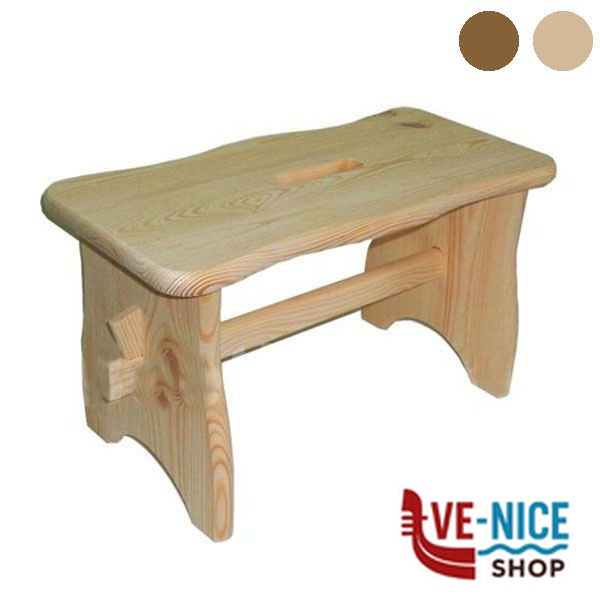 SGABELLO ABETE MAXI SCURO cm 19x39 h 21 360 SGABELLI DOMESTICI C - immagine 3