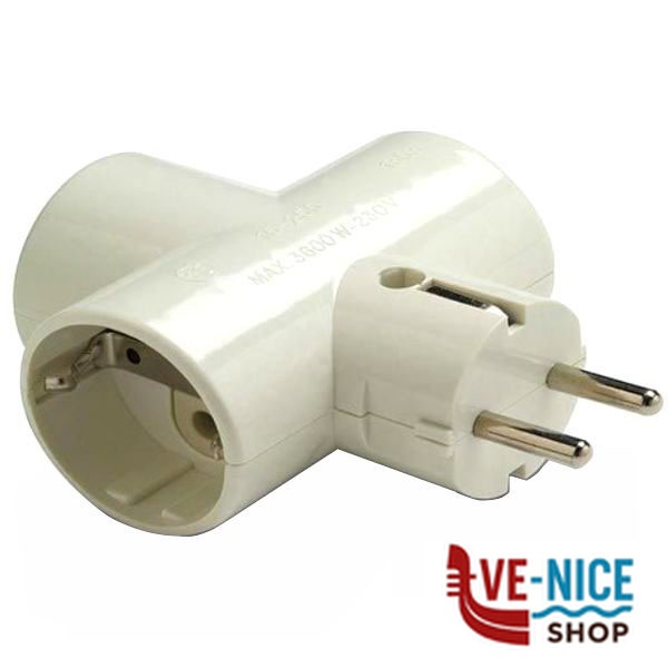 ADATTATORE TRIPLO SK 3xSK BIANCO ROSI RS1303 SPINE E ADATTATORI ELETTRICI F - immagine 5