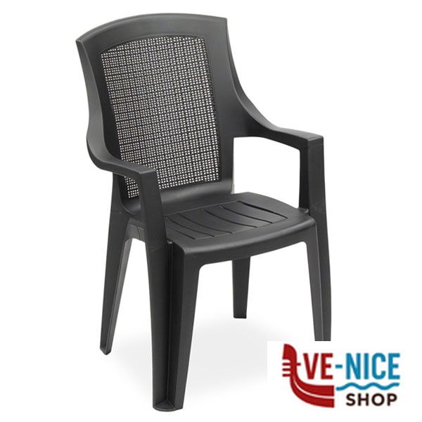 SEDIA RESINA BRACC.TRAMA ANTRACITE PROGARDEN STRA50AN ARREDO GIARDINO PROGARDEN C - immagine 6