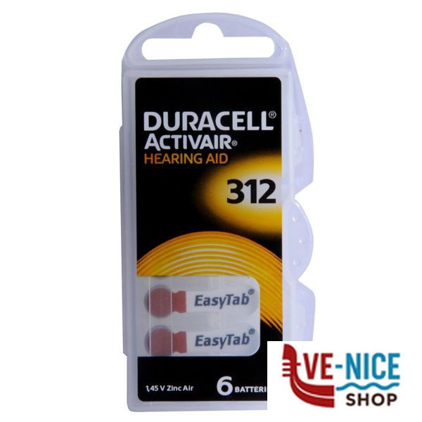 PILA BOTTONE HEARING AID Pz 6 DA312 DURACELL DUR312 PILE F - immagine 5