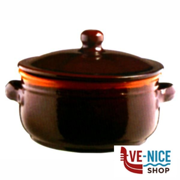 TEGAME 2 MANICI ALTO COPERCHIO cm 30 BRUNA COLI' PR07BR30 PENTOLE TERRACOTTA C - immagine 5