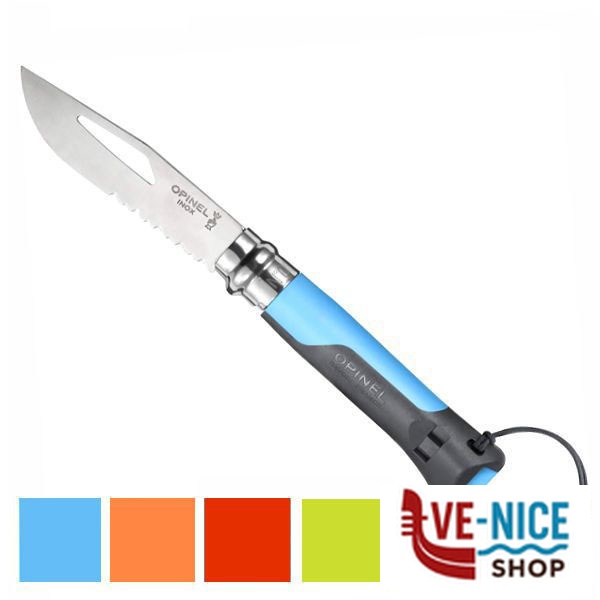 COLTELLO VIROBLOC INOX N. 8 OUTDOOR AZZURRO OPINEL 001576 COLTELLI RONCOLINE F - immagine 6