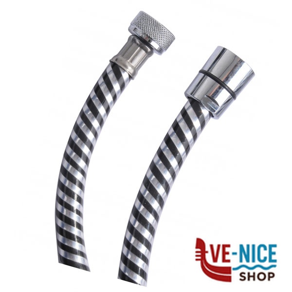 FLESSIBILE DOCCE PVC SILVER NERO/CROMO 150 1427SILNC150 FLESSIBILI DOCCE F - immagine 6