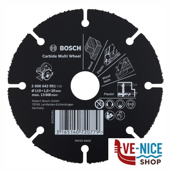 DISCO CIRCOLARE SETTORI 115x1 f.22 CARBIDE BOSCH 2.608.901.188 BOSCH ACCESSORI F - immagine 6