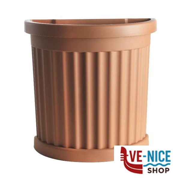 VASO ROMA MEZZALUNA COCCIO cm 52x27 h 49 BAMA 30900 VASI PLASTICA F - immagine 6
