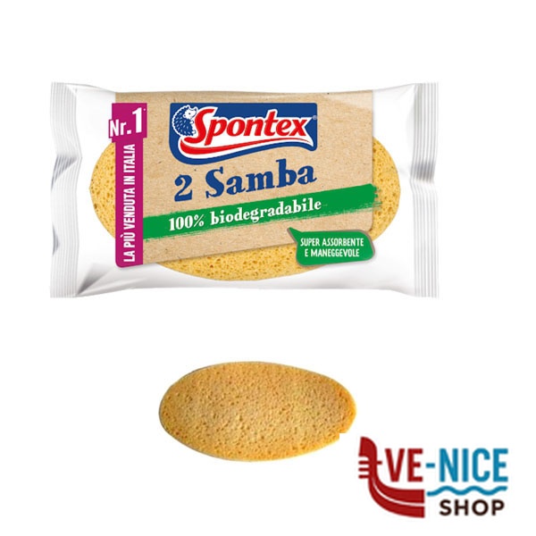 SPUGNA CELLULOSA OVALE SAMBA Pz 2 SPONTEX 19000071 SPUGNE C - immagine 5