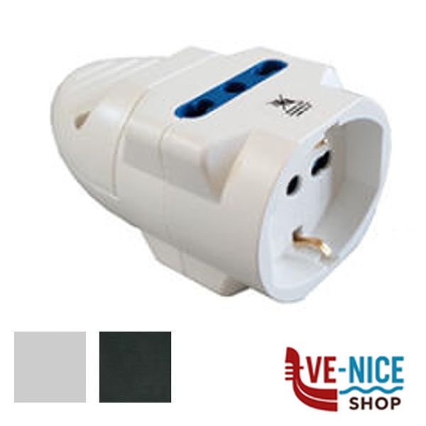 PRESA TRIPLA VOLANTE 2x2PT 1xSK NERO FG28621 SPINE E ADATTATORI ELETTRICI F - immagine 6