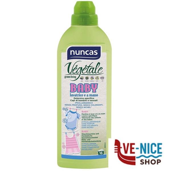 DETERSIVO LAVATRICE BABY VEGETALE ml 750 NUNCAS F1 4001051 NUNCAS C - immagine 5
