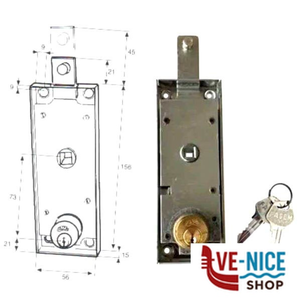 SERRATURA BASCULE CIL.TONDO C/Q 108 FASEM 108 FASEM SERR.BASCULANTI S - immagine 6