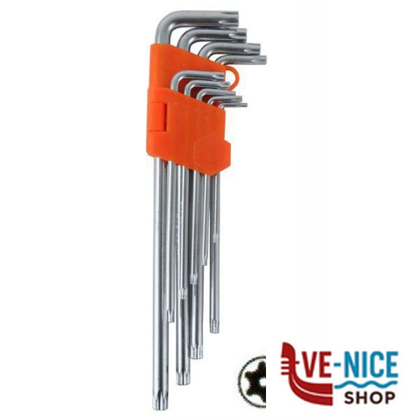 CHIAVI TORX T10/50 Pz 9 C/FORO CV LUNGH.ALTE 05326 CHIAVI BRUGOLA-TORX F - immagine 5