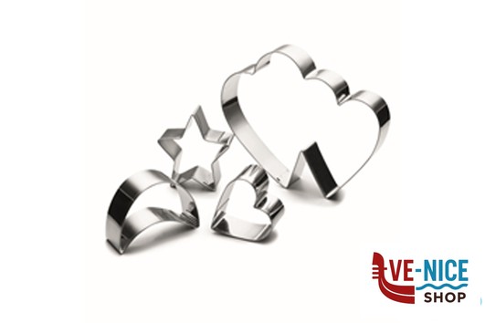 DAILY SET 4 FORMINE TAGLIABISCOTTI INOX GHIDINI CIPRIANO utensili vari per dolci (acq.min.6 pezzi) - immagine 2
