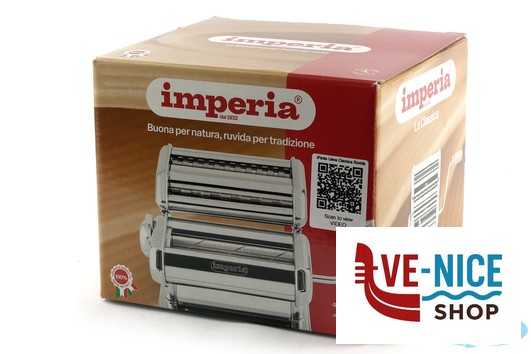 LA CLASSICA-MACCHINA I PASTA IMPERIA RUVIDA 150 - SFOGLIA 150MM - FETTUCCINE 6,5MM-LASAGNETTE 12MM, CON SACCHETTO IN COTONE PENNELLINO E TRAMOGGIA IMPERIA macchine per pasta (acq.min.1 pezzi) - immagine 8