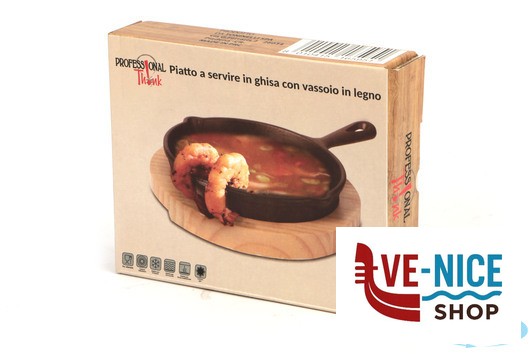 HORECA PROFESSIONAL-GHISA CASSERUOLA 1 MANICO TONDA CM.14 CON BASE LEGNO YY079-7 IMPORT TAVOLA PROFESSIONAL accessori da portata (acq.min.1 pezzi) - immagine 8