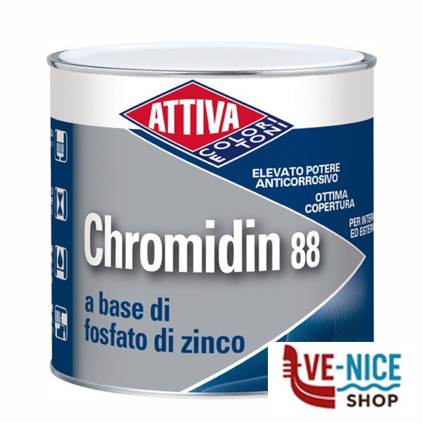 ANTIRUGGINE l 0,5 ARANCIO CHROMIDIN 88 ATTIVA 75321 014 ANTIRUGGINI F - immagine 7