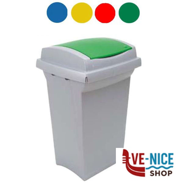 BIDONE RECYCLING BLU l 50 43x39 h 68 ICS C852050 PATTUMIERE DIFFERENZIATE C - immagine 7