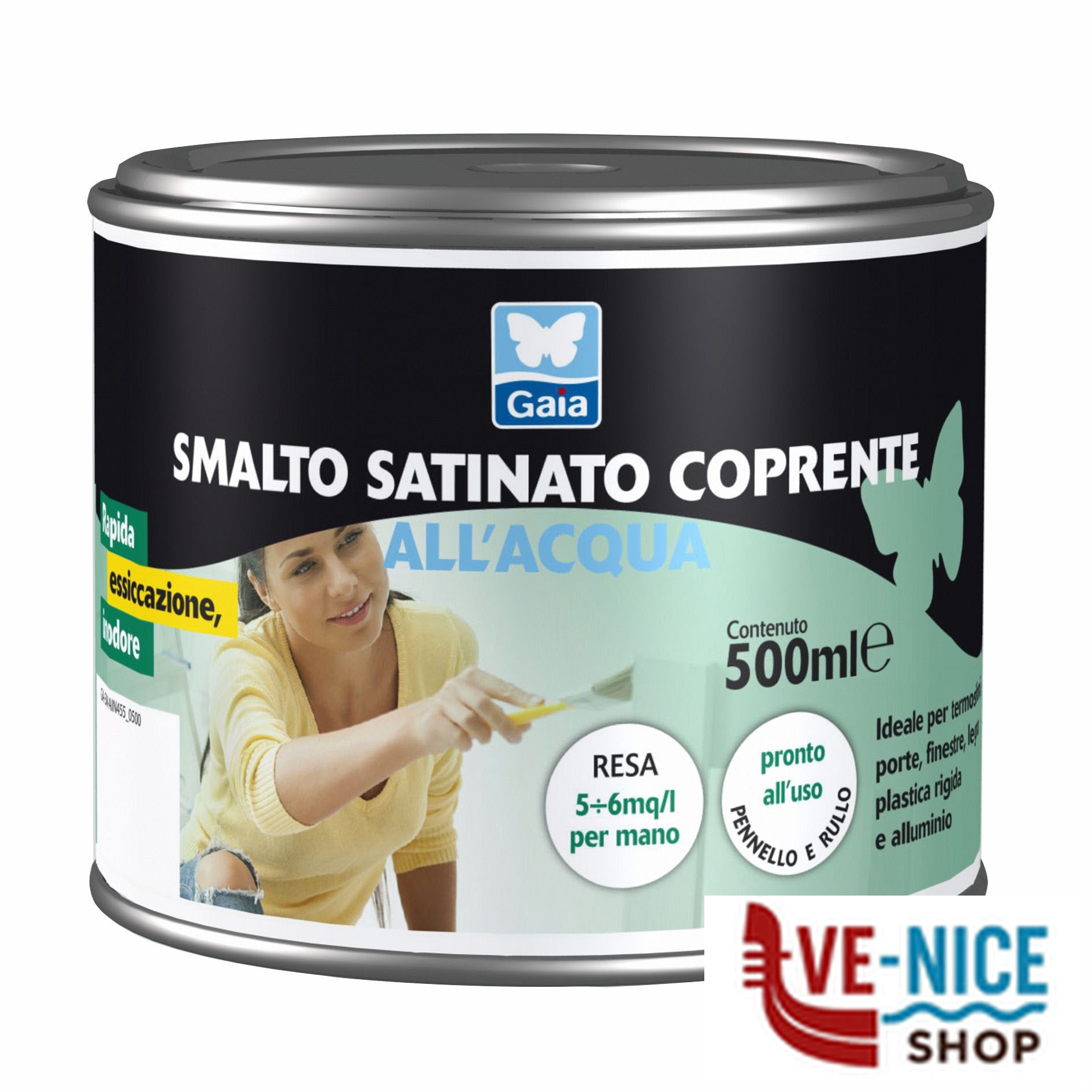 SMALTO ACQUA SATINATO 0,750 BIANCO GAIA 8032439000261 SMALTI F - immagine 8