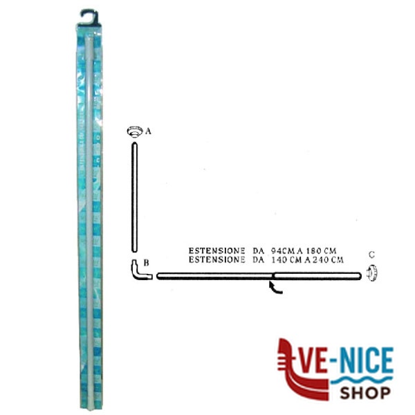 TUBO TENDE DOCCIA 80+ 94/180 ESTENS. AGLAIA 02619 JG-014 TUBI DOCCIA C - immagine 7